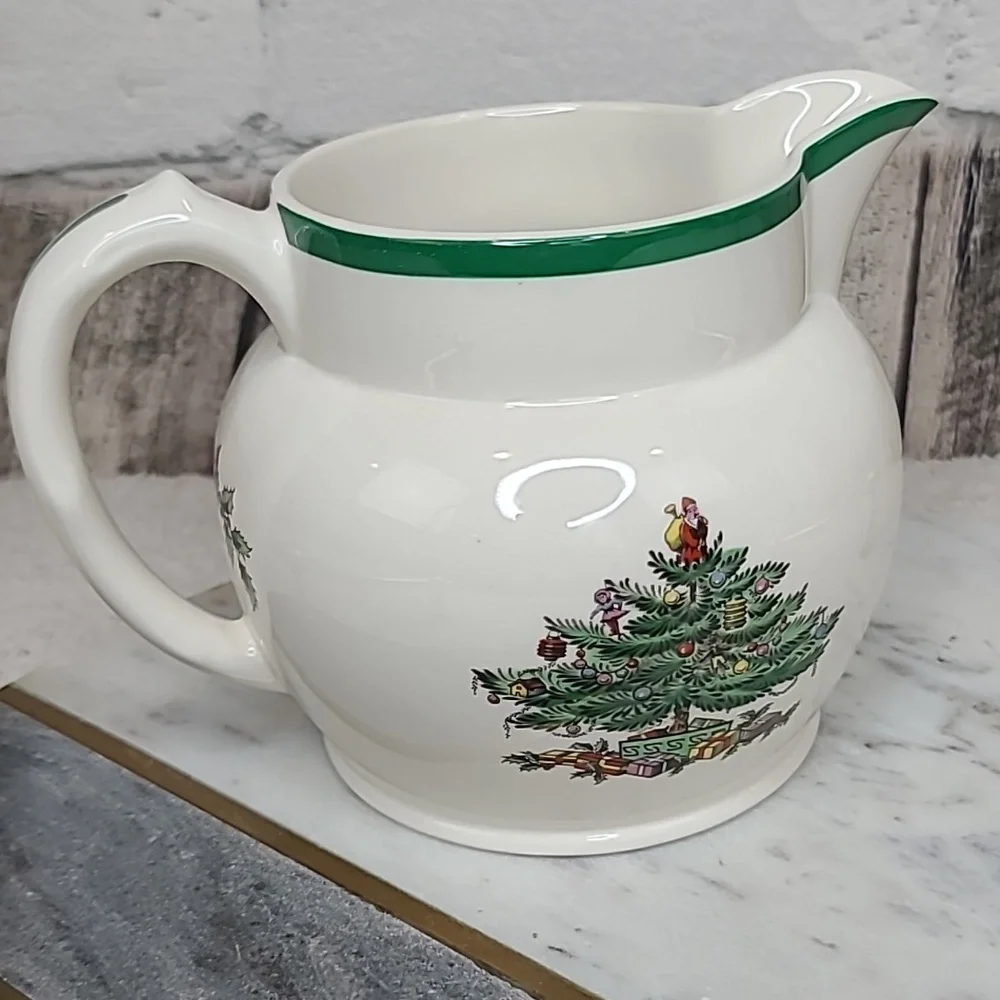 Spode Christmas Tree Mint Vintage Collectible Holiday 24oz Ceramic Jug/Pitcher